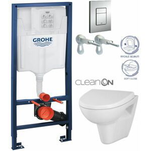 Rapid SL pro závěsné WC 38528SET s chromovou deskou + WC CERSANIT CLEANON PARVA + SEDÁTKO 38772001 PA1