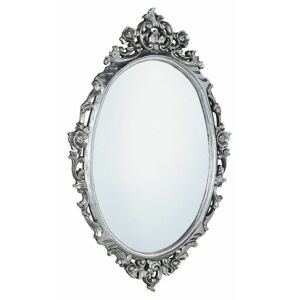 SAPHO DESNA oválné zrcadlo ve vyřezávaném rámu, 80x100cm, stříbrná IN344