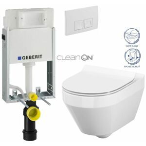 Geberit KOMBIFIX Basic tlačítko DELTA 50 Bílé WC CERSANIT CREA OVÁL + SEDÁTKO 110.100.00.1 50BI CR1