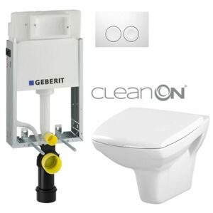 Geberit KOMBIFIX Basic tlačítko DELTA 21 Bílé WC CERSANIT CARINA + SEDÁTKO 110.100.00.1 21BI CA1