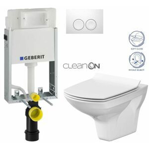 Geberit KOMBIFIX Basic tlačítko DELTA 21 Bílé WC CERSANIT CARINA + SEDÁTKO 110.100.00.1 21BI CA3