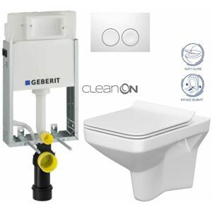 Geberit KOMBIFIX Basic tlačítko DELTA 21 Bílé WC CERSANIT COLOUR + SEDÁTKO 110.100.00.1 21BI CN1