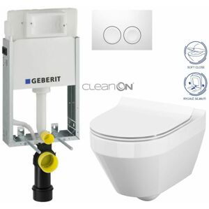 Geberit KOMBIFIX Basic tlačítko DELTA 21 Bílé WC CERSANIT CREA OVÁL + SEDÁTKO 110.100.00.1 21BI CR1