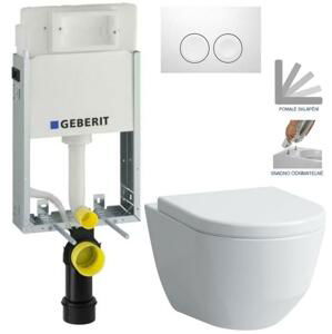 Geberit KOMBIFIX Basic tlačítko DELTA 21 Bílé WC LAUFEN PRO + SEDÁTKO 110.100.00.1 21BI LP3