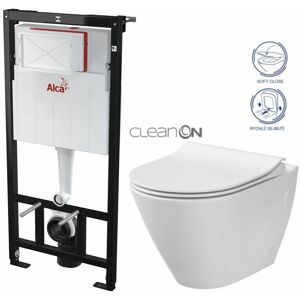 ALCADRAIN Sádromodul předstěnový instalační systém bez tlačítka + WC CERSANIT CLEANON CITY AM101/1120 X CI1