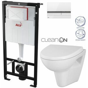 ALCADRAIN Sádromodul předstěnový instalační systém s bílým/ chrom tlačítkem M1720-1 + WC CERSANIT CLEANON PARVA + SEDÁTKO AM101/1120 M1720-1 PA1