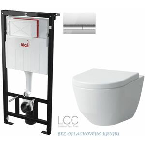 ALCADRAIN Sádromodul předstěnový instalační systém s chromovým tlačítkem M1721 + WC LAUFEN PRO LCC RIMLESS + SEDÁTKO AM101/1120 M1721 LP2