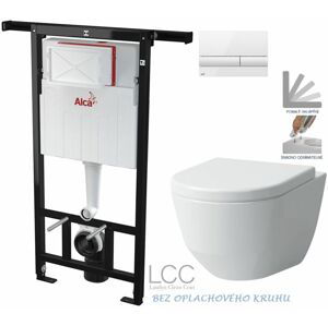 ALCADRAIN Jádromodul předstěnový instalační systém s bílým tlačítkem M1710 + WC LAUFEN PRO LCC RIMLESS + SEDÁTKO AM102/1120 M1710 LP2