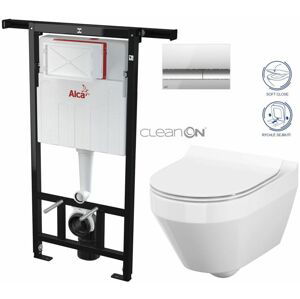 ALCADRAIN Jádromodul předstěnový instalační systém s chromovým tlačítkem M1721 + WC CERSANIT CLEANON CREA OVÁL + SEDÁTKO AM102/1120 M1721 CR1