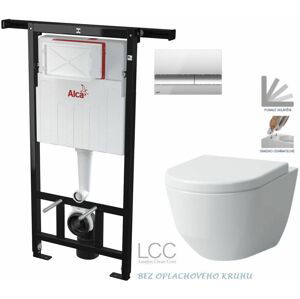 ALCADRAIN Jádromodul předstěnový instalační systém s chromovým tlačítkem M1721 + WC LAUFEN PRO LCC RIMLESS + SEDÁTKO AM102/1120 M1721 LP2