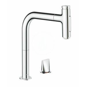 HANSGROHE M71 Dřezová baterie M7120-H200 s výsuvnou sprškou, 2-otvorová instalace, sBOX, chrom 73818000