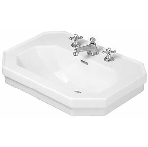 DURAVIT 1930 Umyvadlo 700x500 mm, s přepadem, 1 otvor pro baterii, WonderGliss, bílá 04387000001