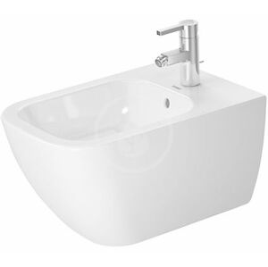 DURAVIT Happy D.2 Závěsný bidet, 365x540 mm, otvor pro baterii, WonderGliss, bílá 22581500001