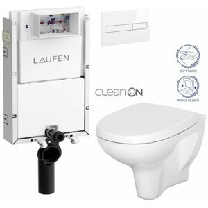 LAUFEN Podomít. systém LIS TW1 SET s bílým tlačítkem + WC CERSANIT ARTECO CLEANON + SEDÁTKO H8946630000001BI AT1