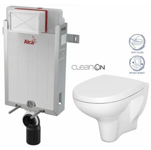 ALCADRAIN Renovmodul předstěnový instalační systém bez tlačítka + WC CERSANIT ARTECO CLEANON + SEDÁTKO AM115/1000 X AT1