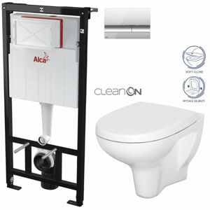 ALCADRAIN Sádromodul předstěnový instalační systém s chromovým tlačítkem M1721 + WC CERSANIT ARTECO CLEANON + SEDÁTKO AM101/1120 M1721 AT1