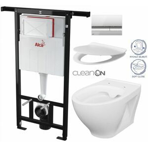 ALCADRAIN Jádromodul předstěnový instalační systém s chromovým tlačítkem M1721 + WC CERSANIT CLEANON MODUO + SEDÁTKO AM102/1120 M1721 MO1