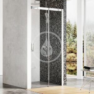 RAVAK Matrix Sprchové dveře dvoudílné MSD2-100 R, 975-1015 mm, lesklý hliník/čiré sklo 0WPA0C00Z1