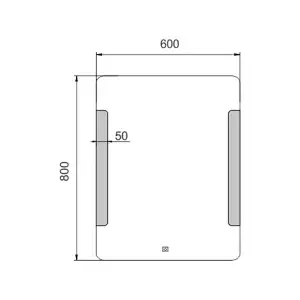 Nimco zrcadlo LED senzor 600 x 800 Model 18000 hliníkový rám ZP 18002V ZP 18002V