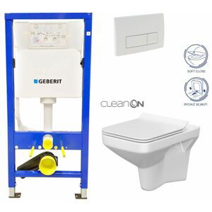 Geberit Duofix tlačítko DELTA51 BÍLÉ WC CERSANIT COMO + SEDÁTKO 458.103.00.1 51BI CO1