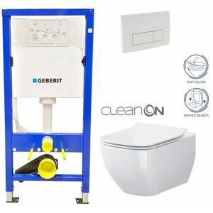 GEBERIT DuofixBasic s bílým tlačítkem DELTA51 + WC CERSANIT VIRGO CLEANON + SEDÁTKO 458.103.00.1 51BI ME1