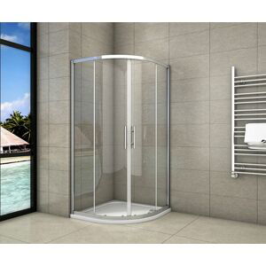 H K Čtvrtkruhový sprchový kout SYMPHONY S4 80x80 cm s dvoudílnými posuvnými dveřmi včetně sprchové vaničky z litého mramoru
