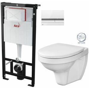 ALCADRAIN Sádromodul předstěnový instalační systém s bílým/ chrom tlačítkem M1720-1 + WC CERSANIT DELFI + SOFT SEDÁTKO AM101/1120 M1720-1 DE2