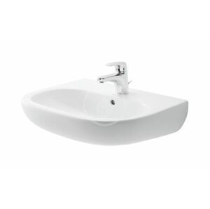 DURAVIT D-Code Umyvadlo 550x430 mm, s přepadem, s otvorem pro baterii, bílá 23105500002