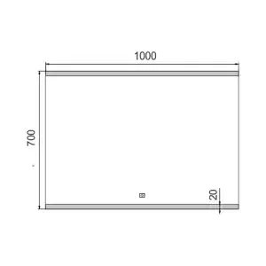 Nimco zrcadlo LED senzor 1000 x 700 Model 12000 hliníkový rám ZP 12004V ZP 12004V