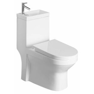 AQUALINE HYGIE WC kombi s umývátkem + sedátko, zadní/spodní odpad, bílá PB104