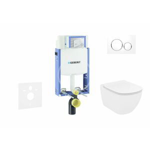 GEBERIT Kombifix Set předstěnové instalace, klozetu a sedátka Ideal Standard Tesi, tlačítka Sigma20, Aquablade, SoftClose, bílá/lesklý chrom 110.302.00.5 NU4