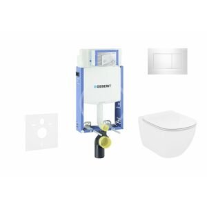 GEBERIT Kombifix Modul pro závěsné WC s tlačítkem Sigma30, lesklý chrom/chrom mat + Ideal Standard Tesi WC a sedátko, Aquablade, SoftClose 110.302.00.5 NU6
