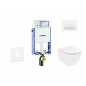 GEBERIT Kombifix Modul pro závěsné WC s tlačítkem Sigma50, alpská bílá + Ideal Standard Tesi WC a sedátko, Aquablade, SoftClose 110.302.00.5 NU8