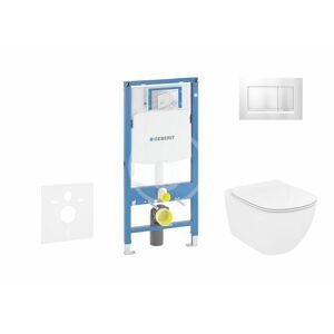GEBERIT Duofix Modul pro závěsné WC s tlačítkem Sigma30, matný chrom/chrom + Ideal Standard Tesi WC a sedátko, Aquablade, SoftClose 111.300.00.5 NU7