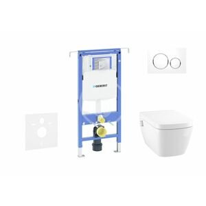 GEBERIT Duofix Modul pro závěsné WC s tlačítkem Sigma20, bílá/lesklý chrom + Tece One sprchovací toaleta a sedátko, Rimless, SoftClose 111.355.00.5 NT4