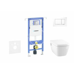 GEBERIT Duofix Modul pro závěsné WC s tlačítkem Sigma30, bílá/lesklý chrom + Tece One sprchovací toaleta a sedátko, Rimless, SoftClose 111.355.00.5 NT5