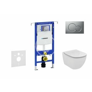 GEBERIT Duofix Modul pro závěsné WC s tlačítkem Sigma01, matný chrom + Ideal Standard Tesi WC a sedátko, Aquablade, SoftClose 111.355.00.5 NU3