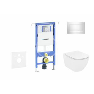 GEBERIT Duofix Modul pro závěsné WC s tlačítkem Sigma30, lesklý chrom/chrom mat + Ideal Standard Tesi WC a sedátko, Aquablade, SoftClose 111.355.00.5 NU6