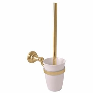 SLEZAK-RAV WC štětka, miska keramika, zlato Koupelnový doplněk MORAVA RETRO, Barva: zlatá MKA0500Z