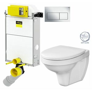 VIEGA Presvista modul PURE pro WC včetně tlačítka Life5 CHROM + WC CERSANIT DELFI + SOFT SEDÁTKO V771928 LIFE5CR DE2