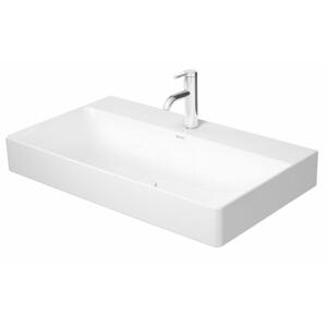 DURAVIT DuraSquare Umyvadlo 800x470 mm, bez přepadu, s otvorem pro baterii, DuraCeram, bílá 2353800041