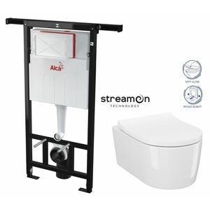 ALCADRAIN Jádromodul předstěnový instalační systém bez tlačítka + WC CERSANIT INVERTO + SEDÁTKO DURAPLAST SOFT-CLOSE AM102/1120 X IN1