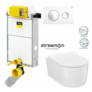 VIEGA Presvista modul PURE pro WC včetně tlačítka Style 20 bílé + WC CERSANIT INVERTO + SEDÁTKO DURAPLAST SOFT-CLOSE V771928 STYLE20BI IN1