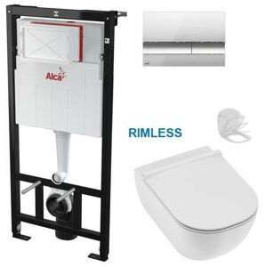 ALCAPLAST Sádromodul předstěnový instalační systém s chromovým tlačítkem M1721 + WC JIKA MIO + SEDÁTKO SLIM Slowclose AM101/1120 M1721 IO2