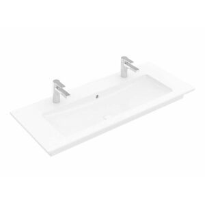 VILLEROY & BOCH Venticello Umyvadlo nábytkové 1200x500 mm, s přepadem, 2 otvory pro baterii, CeramicPlus, alpská bílá 4104CKR1