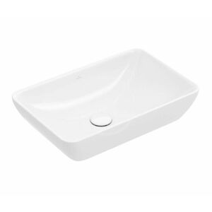 VILLEROY & BOCH Venticello Umyvadlo na desku, 550x360 mm, s přepadem, bez otvoru pro baterii, CeramicPlus, alpská bílá 411355R1