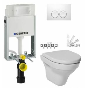 GEBERIT KOMBIFIXBasic vč. bílého tlačítka DELTA 21 + WC JIKA TIGO + SEDÁTKO DURAPLAST SLOWCLOSE 110.100.00.1 21BI TI2