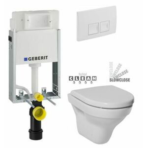 GEBERIT KOMBIFIXBasic vč. bílého tlačítka DELTA 50 + WC JIKA TIGO + SEDÁTKO DURAPLAST SLOWCLOSE 110.100.00.1 50BI TI2