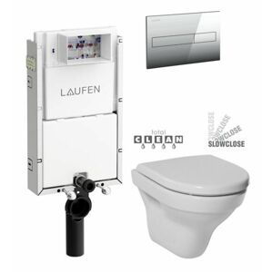 LAUFEN Podomít. systém LIS TW1 SET s chromovým tlačítkem + WC JIKA TIGO + SEDÁTKO DURAPLAST SLOWCLOSE H8946630000001CR TI2