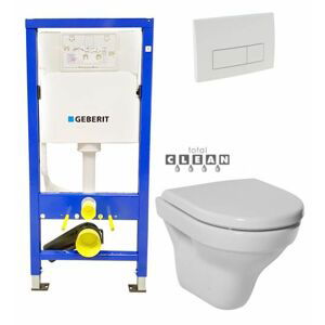 GEBERIT DuofixBasic s bílým tlačítkem DELTA51 + WC JIKA TIGO + SEDÁTKO DURAPLAST 458.103.00.1 51BI TI3